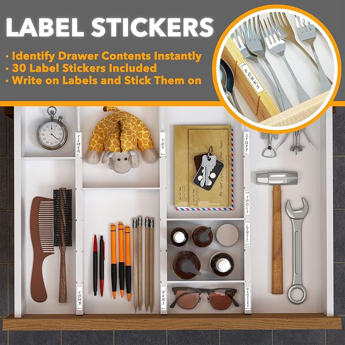SpaceAid Bamboo Drawer Dividers - Image 3