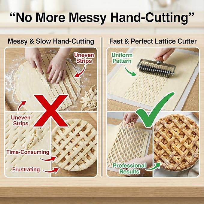 Lattice Pastry Cutter, Professional Lattice Roller - Image 6
