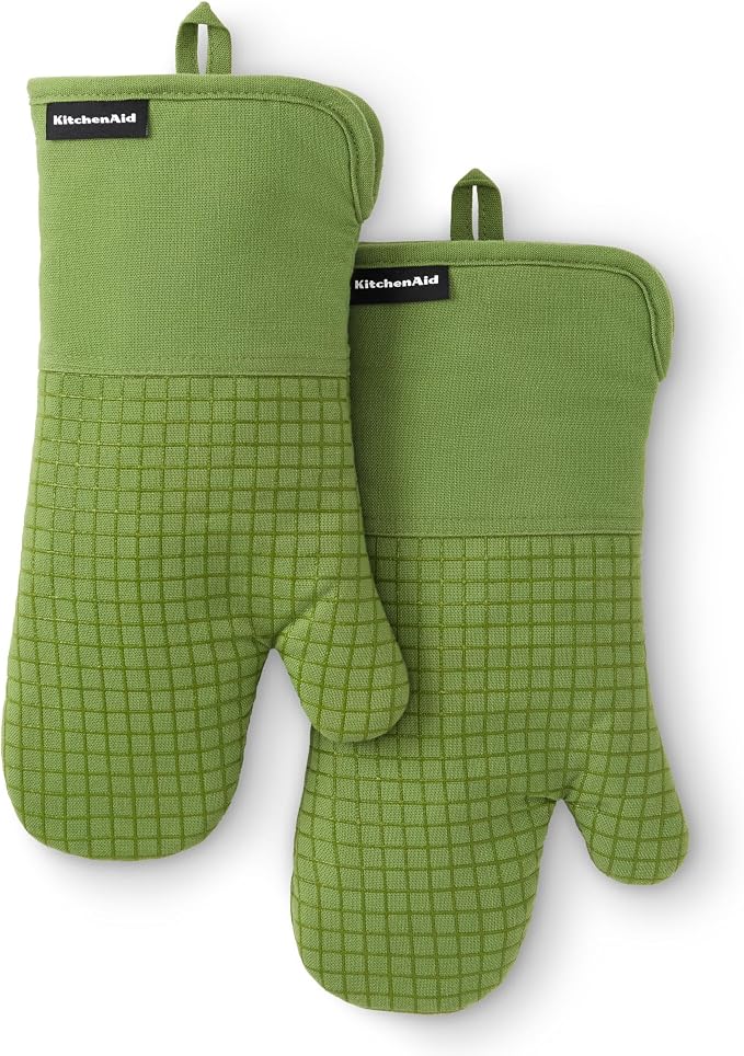 KITCHENAID Gourmet Series Gridlines Oven Mitts 2-Pack Set, Heat Resistant up to by KitchenAid