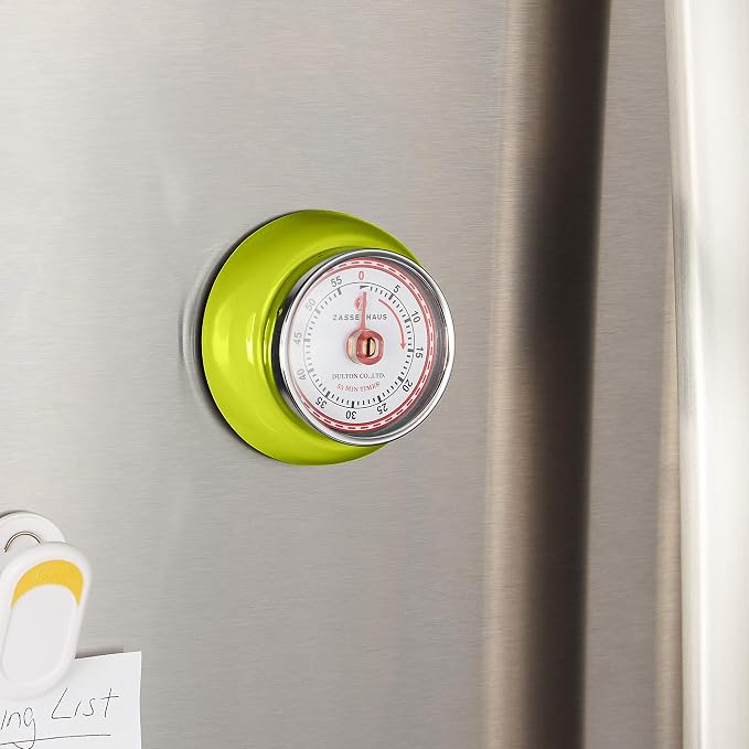 Zassenhaus Magnetic Retro Kitchen Timer, Classic Mechanical Cooking Timer - Image 4