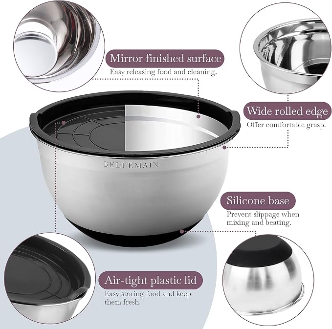 Bellemain Stainless Steel Non-Slip Mixing Bowls - Image 2