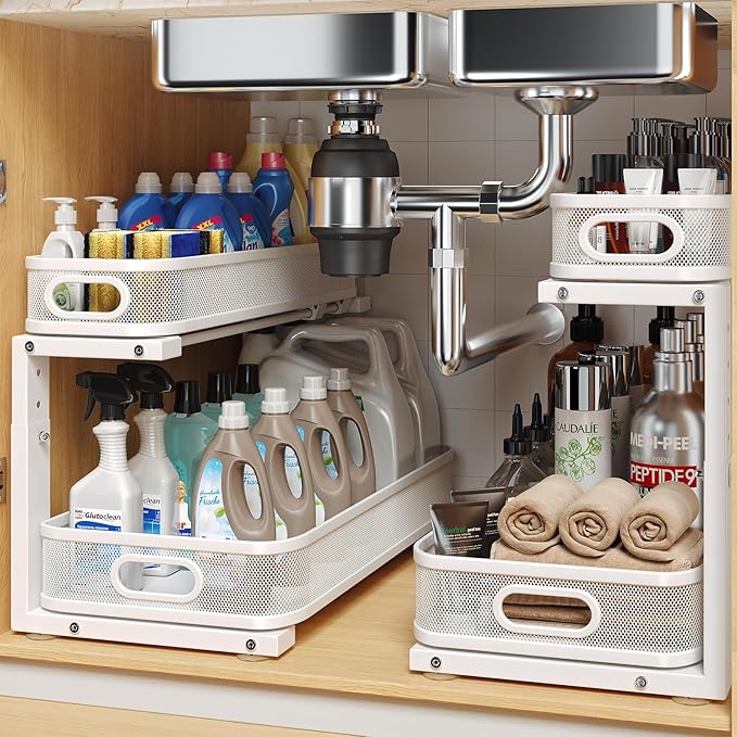 2 Pack 19.3IN-Depth Under Sink Organizer by UnderSinkOrganizer