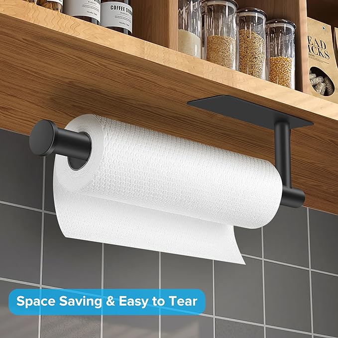 UREZORGEAR 2nd Gen Paper Towel Holder Under Cabinet No Drilling, Self Adhesive - Image 3