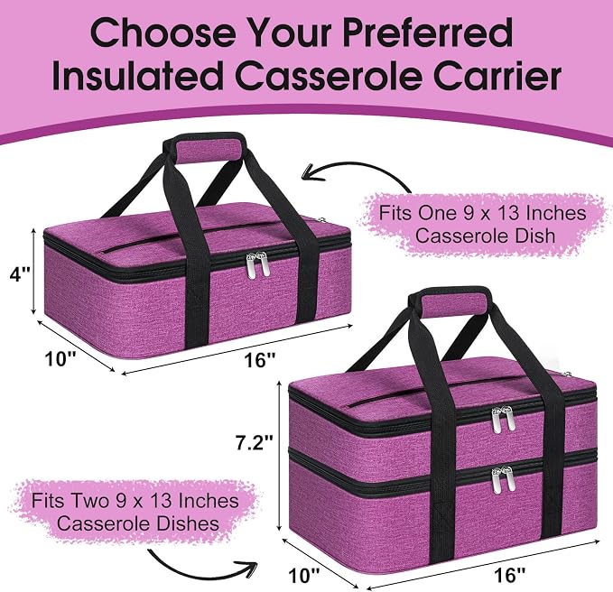 Insulated Casserole Carrier, Portable Casserole Carrier - Image 2
