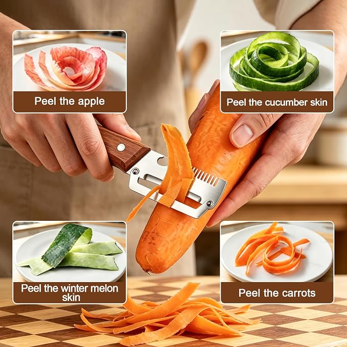2 Pack 3-in-1 Multifunctional Vegetable Peeler - Image 6