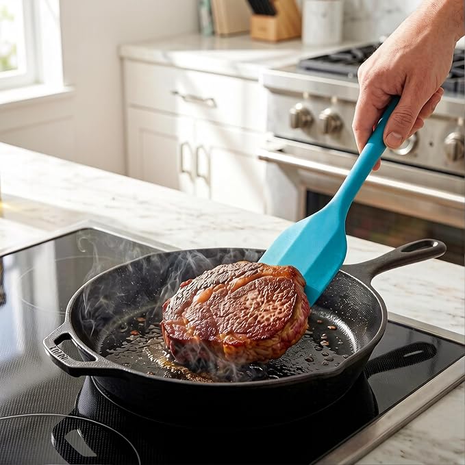 5 Pieces Silicone Spatula Set BPA Free Non Stick Rubber Spatula Heat Resistant - Image 8