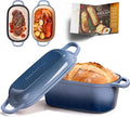 4.6-Quart Oval Dutch Oven for Bread Baking, 2 in 1 Enameled Cast Iron Bread Pan by Bakethewarmthoflife