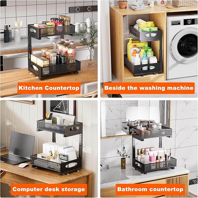 Under Sink Organizer, 2 Packs 2 Tier Under Sink Organizers and Storage - Image 8