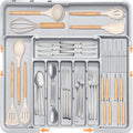 Silverware Drawer Organizer for Kitchen, Adjustable Utensil Drawer Organizer by HOMECOR