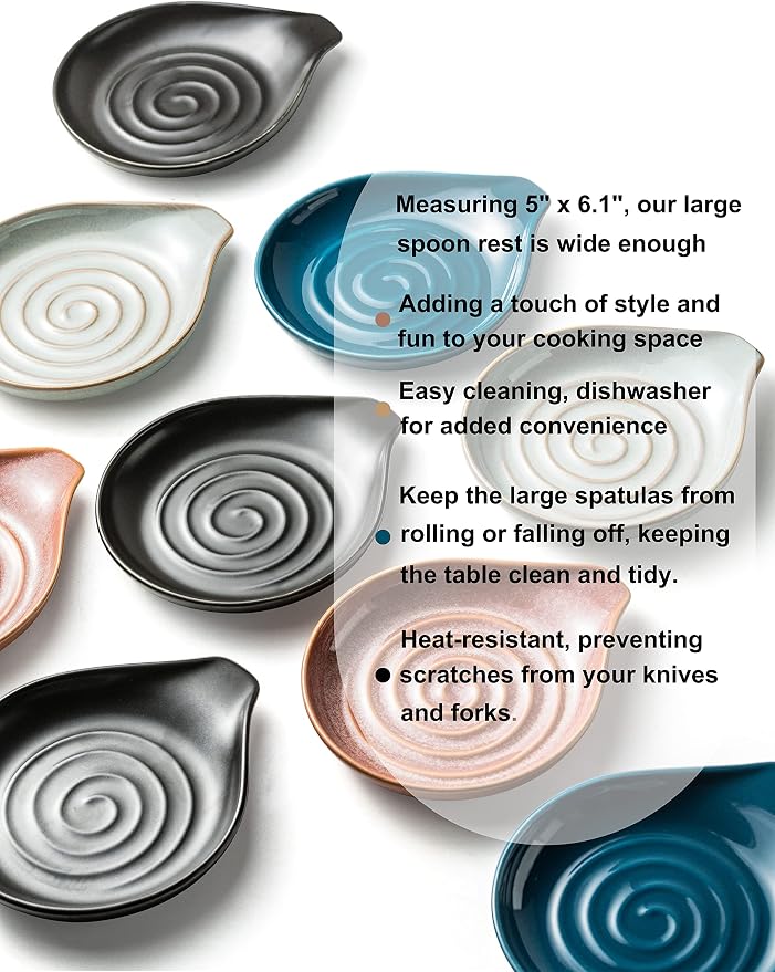 Spoon Rest, Ceramic Cooking Spoon Holder - Image 7