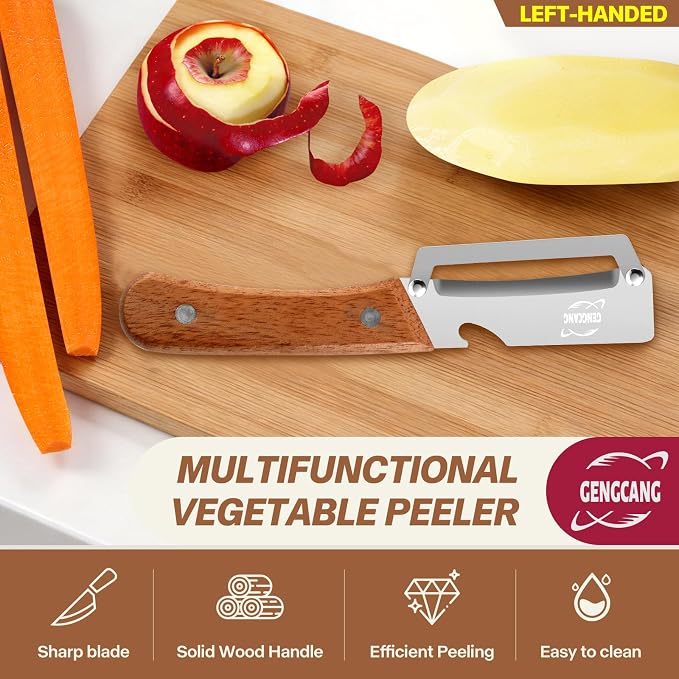 Multi-Functional Vegetable Peeler – Comfortable Wooden Handle - Image 2
