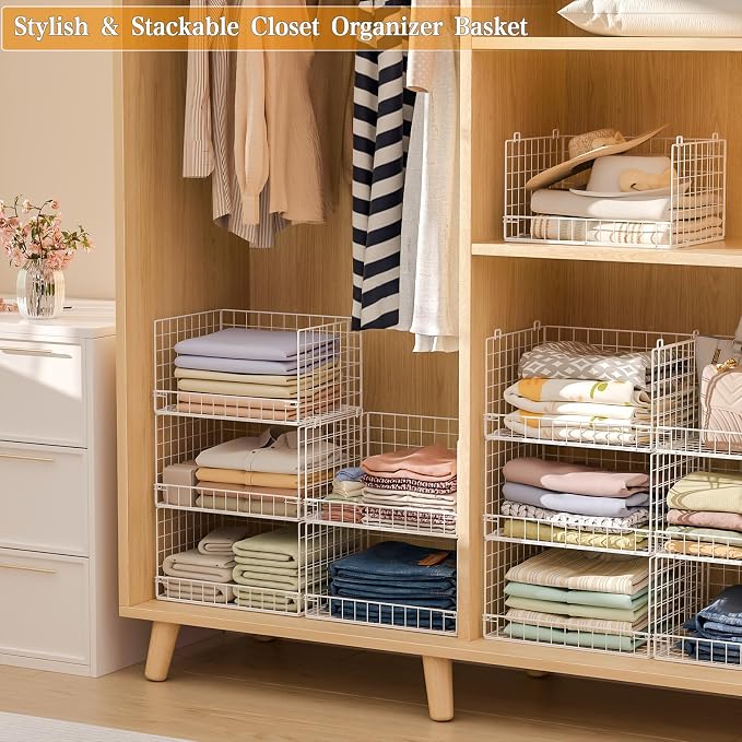 Yociyoga Closet Organizers and Storage Basket- 3-Tier Stackable Storage Bins - Image 7