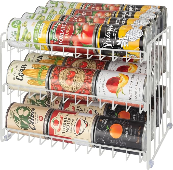 Kitchen Details 3 Tier Can Storage Organizer Rack in White - Image 4