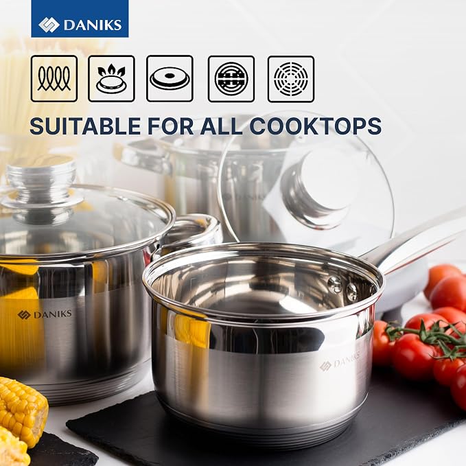 Daniks Standard 9-Piece Stainless Steel Cookware Set - Image 9