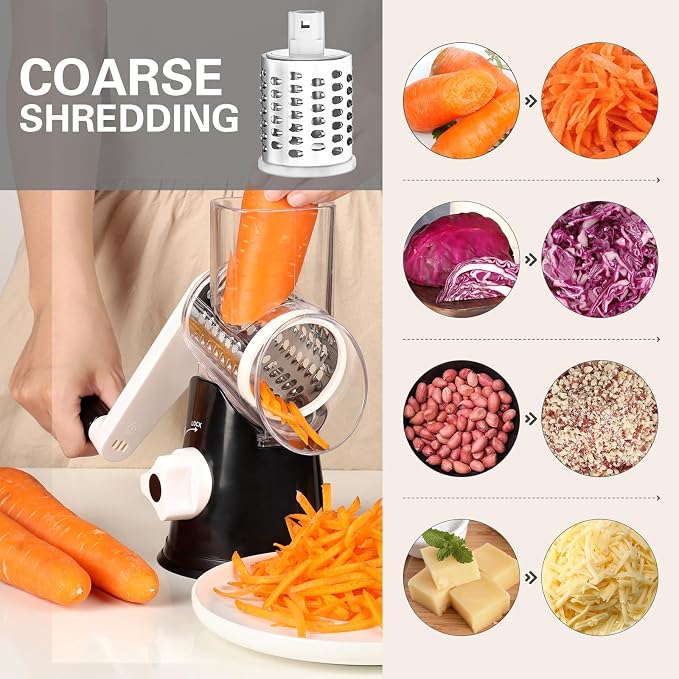 Cambom Rotary Cheese Grater Hand Crank Cheese Shredder - Image 2