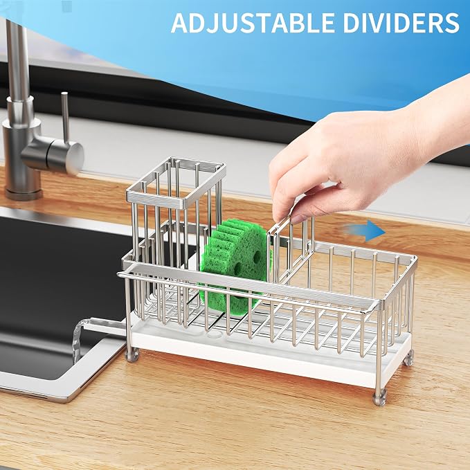 Cisily Sponge Holder for Kitchen Sink, Sink Caddy Organizer - Image 4