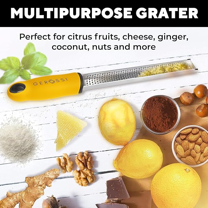 Stainless Steel Cheese and Citrus Zester Grater w/Extra Sharp Blade - Image 5