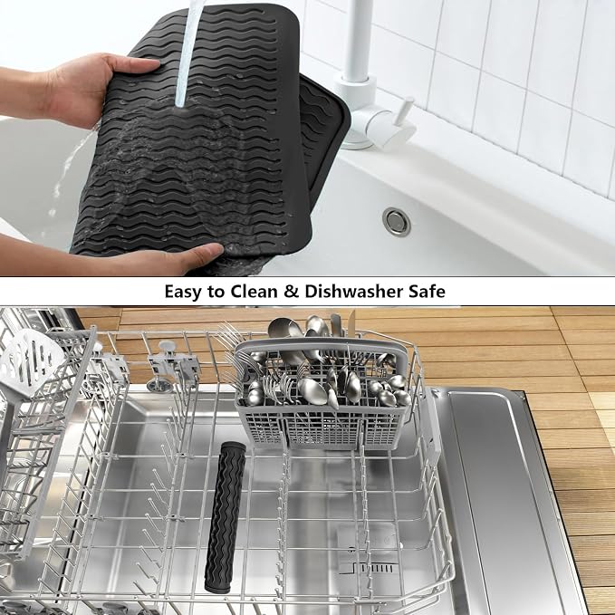 ZLR 2 Pcs Silicone Dish Drying Mat & Heat Resistant Trivet - Image 8