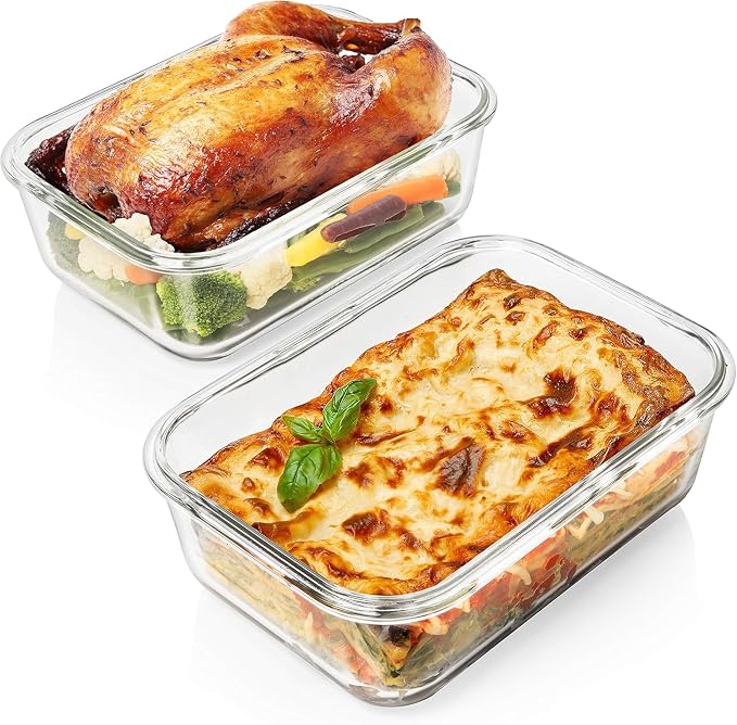 Razab 4 PC 1860ml / 63 Oz / 8 Cups Large Glass Food Storage Containers - Image 8