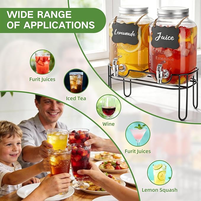 1 Gallon Glass Drink Dispensers - Image 6
