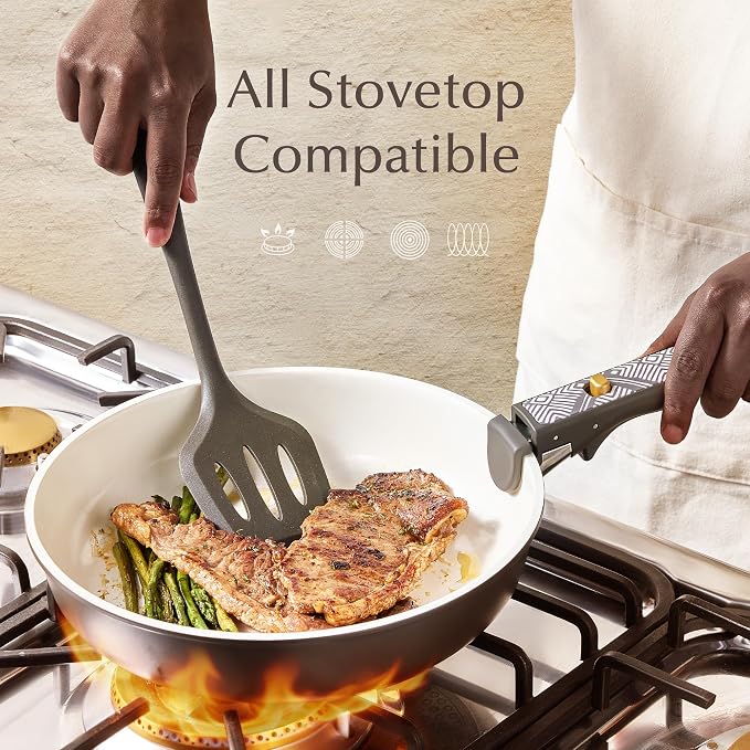 CAROTE 21-Piece Ceramic Cookware Set, Nonstick Pots and Pans Set - Image 8