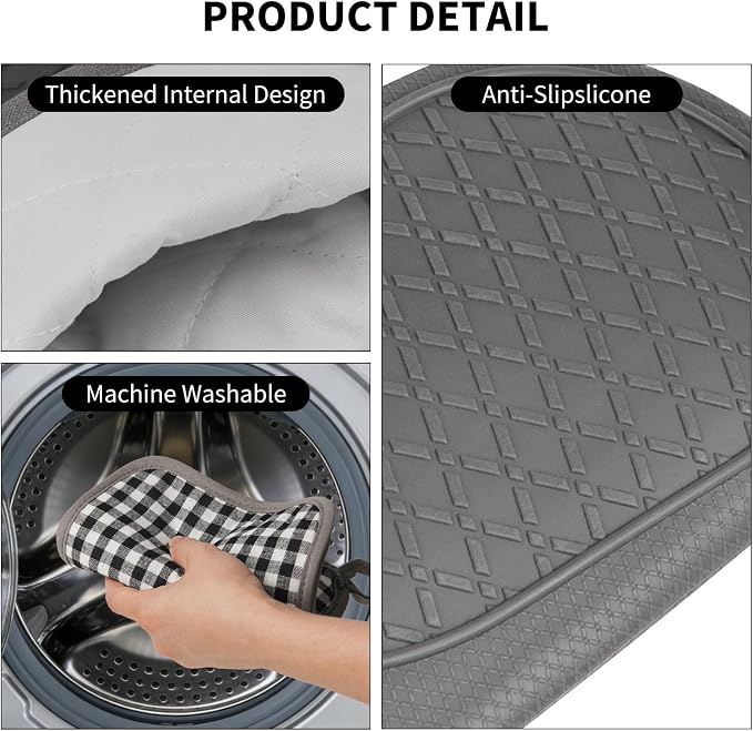 Tifanso Plaid Oven Mitts and Pot Holders 4-Piece Set, Oven Mitts Gloves Heat - Image 7