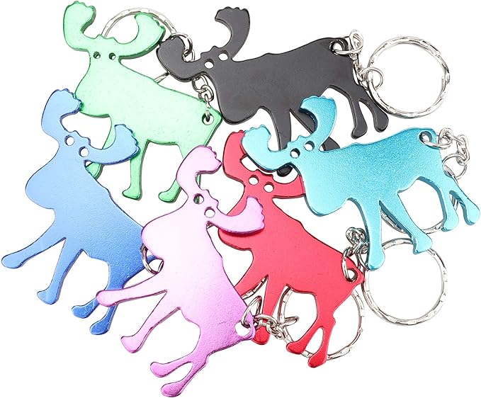 SWATOM Moose Keychain Bottle Opener Beer Opener Tool Key Tag Chain Ring by SWATOM