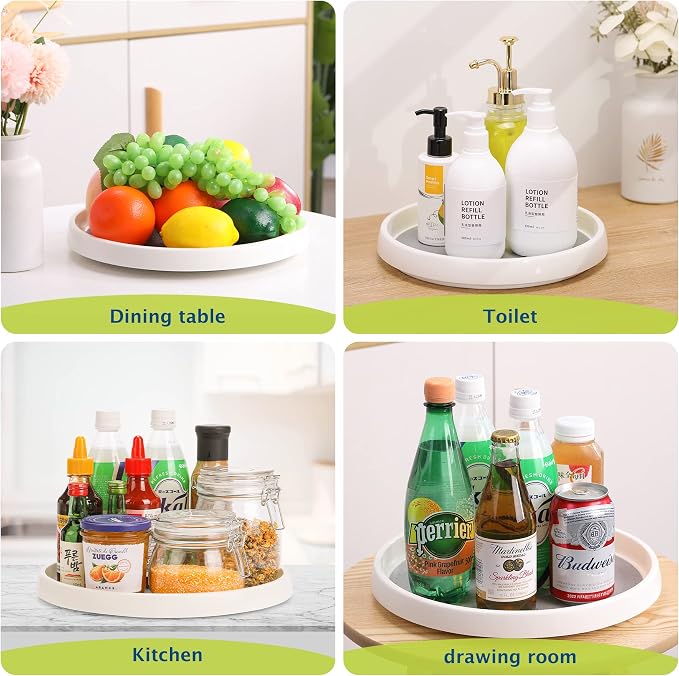 Set of 6, 10 Inch Non-Skid Lazy Susan Turntable, Lazy Susan Organizer - Image 7