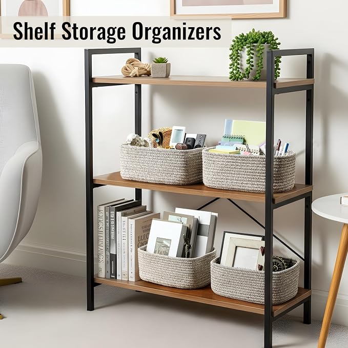 8 Pack Small Storage Baskets for Organizing, Woven Rope Bins for Bathroom - Image 3
