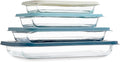 COOK WITH COLOR 8-Piece Deep Glass Baking Dish Set with Plastic Lids – by CookwithColor