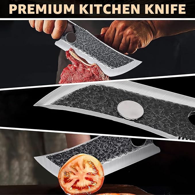 DRGSKL Hand Forged Meat Cleaver Knife Fathers Butcher Knives - Image 5