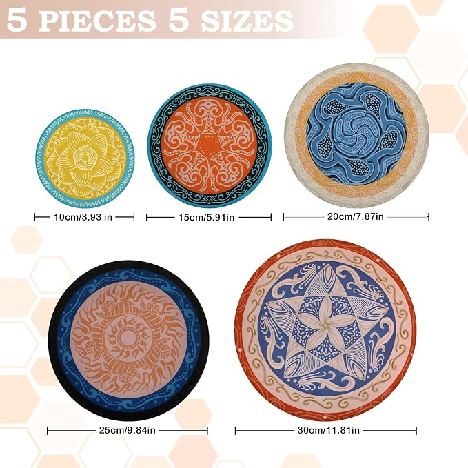 5-Size Reusable Beeswax Bowl Covers - Image 2