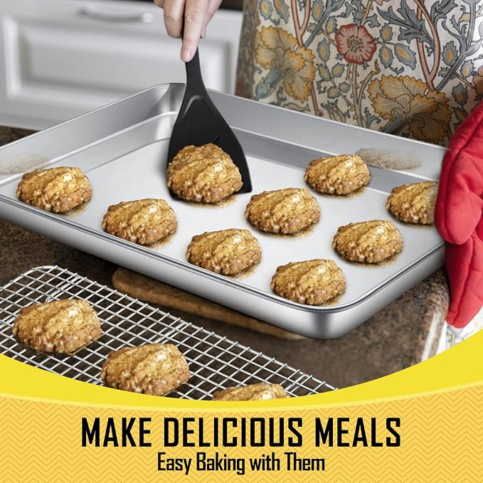 16 Inch Baking Sheet Pan with Cooling Rack Set, Joyfair Stainless Steel Toaster - Image 5