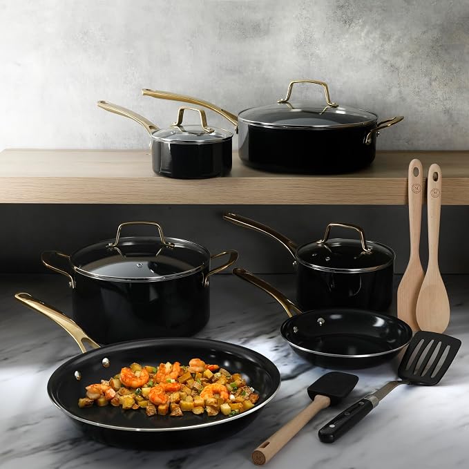 Martha Stewart Lockton 14 Piece Premium Non-Stick Heavy-Gauge Aluminum Cookware - Image 2
