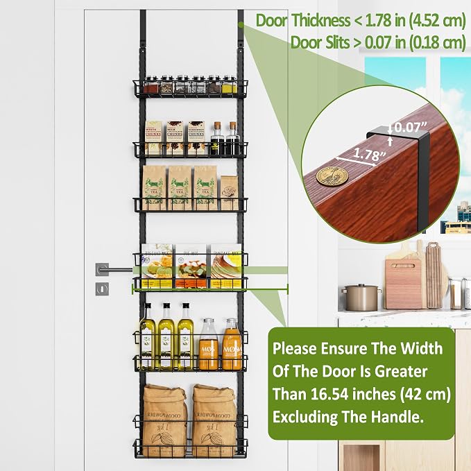 Churboro Over the Door Pantry Organizer Rack - Image 3