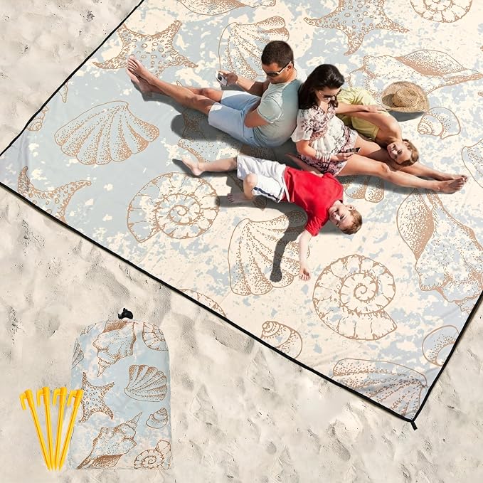 HIHOHO Beach Blanket Waterproof Sandproof Extra Large Beach Mat 79" X - Image 6
