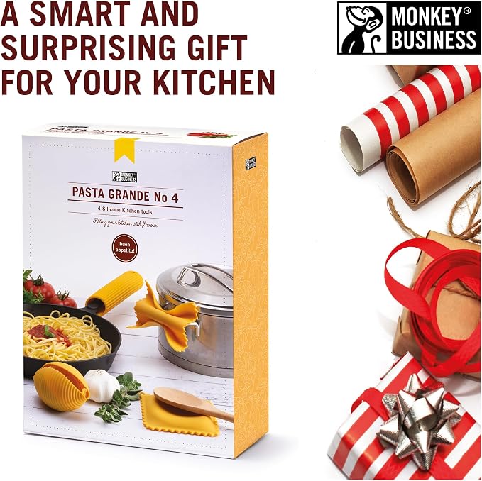 Monkey Business Silicone Kitchen Tools in Gift Box/ 4 Big Pasta shaped kitchen - Image 7