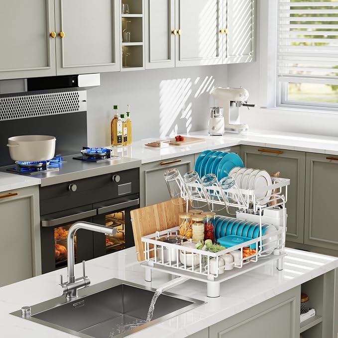 Dish Drying Rack, 2 Tier Dish Racks - Image 6