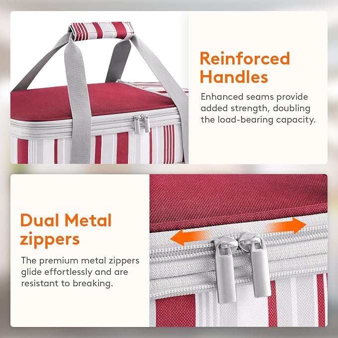 Lifewit Insulated Double Decker Casserole Carrier, Expandable Lasagna Lugger - Image 8