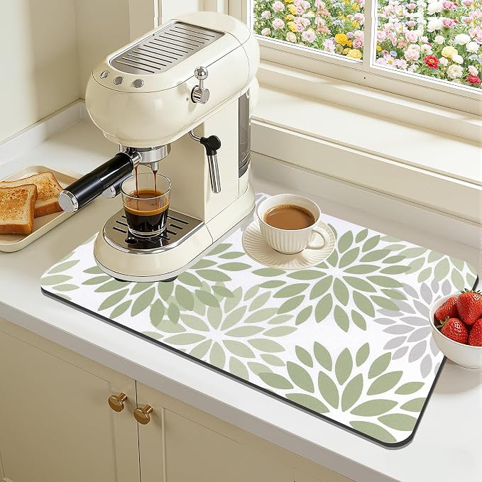 Findosom Floral Dish Drying Mat, Cuttable Drying Mat - Image 8