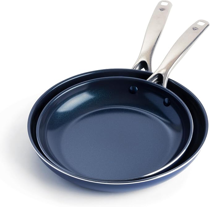 Blue Diamond 9.5” and 11" Frying Pan Skillet Set, Diamond Infused PFAS & by BlueDiamondCookware