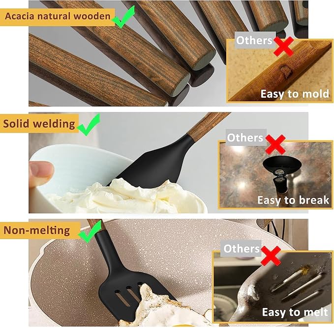 Silicone Cooking Utensil Set, Umite Chef 8-Piece Kitchen Utensils Set - Image 6