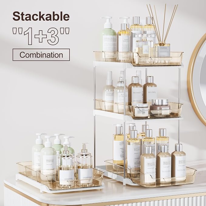 Delamu 2-Tier Multi-Purpose Bathroom Under Sink Organizers and Storage - Image 3