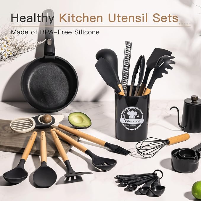 Astercook 39 PCS Kitchen Utensils Set, Silicone Cooking Utensil Sets - Image 3