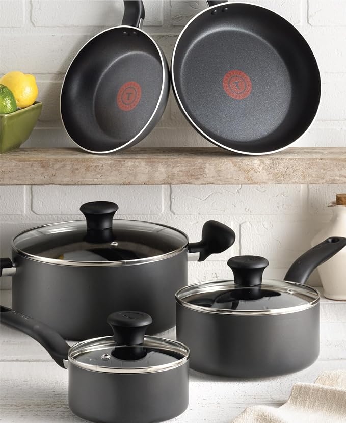 T-fal Initiatives Nonstick Cookware Set 18 Piece, Oven Broiler Safe 350F - Image 3