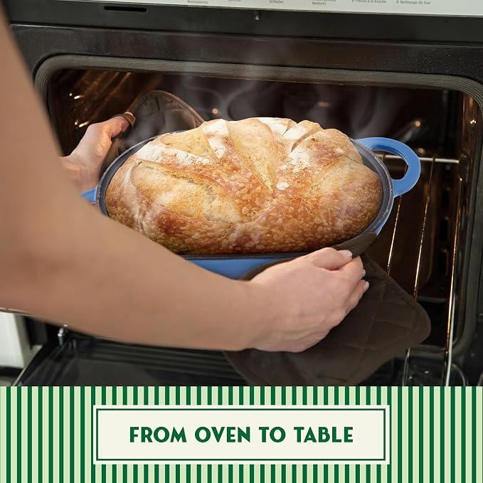 Enameled Cast Iron Bread Oven 2 Qt, Non-Stick Single Loaf Cast Iron Bread Pan - Image 6