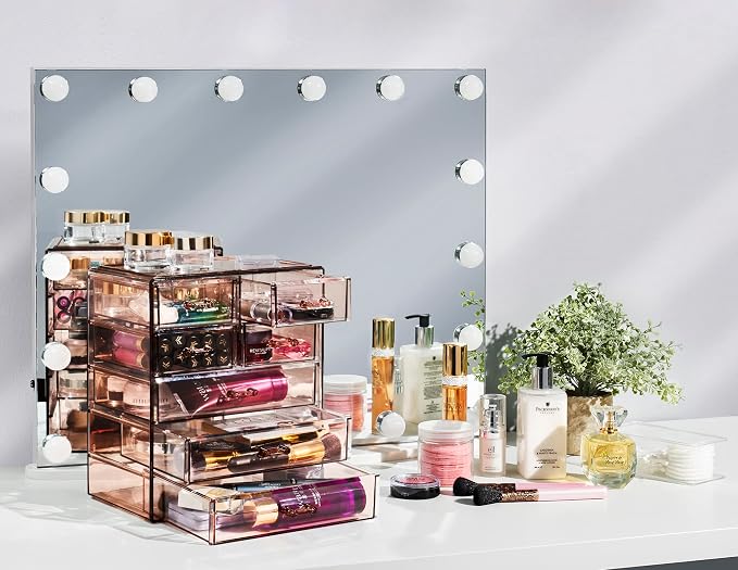 Sorbus Acrylic Makeup Organizer Set, 7-Drawer Vanity & Countertop Cosmetic - Image 2