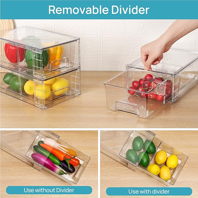 Vtopmart 4 Pack Stackable Storage Drawers, Easily Assemble - Image 4
