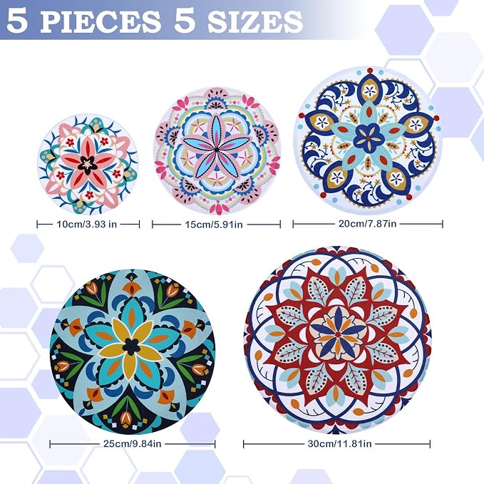 5-Size Reusable Beeswax Bowl Covers - Image 2