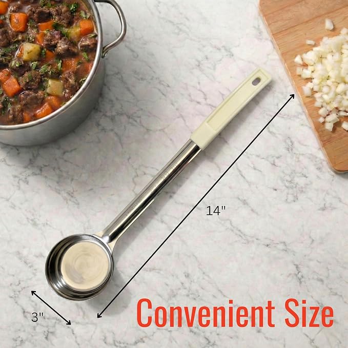 3 Ounce Solid Stainless Steel Portion Control Ladle Spoon - Image 6